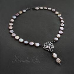naszyjnik,romantyczny,ślubny,z pereł - Naszyjniki - Biżuteria
