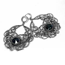 ażurowe,oryginalne kolczyki z kryształami - Kolczyki - Biżuteria