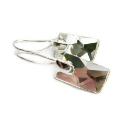 srebrne kolczyki Swarovski Crystal prostokąty - Kolczyki - Biżuteria