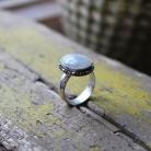 Pierścionki pierścionek srebro kamień metaloplastyka unikat
