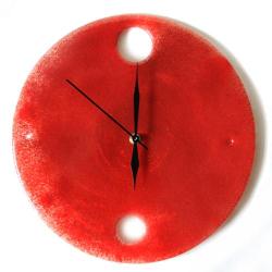 czerwony zegar design loft szkło prezent - Zegary - Wyposażenie wnętrz
