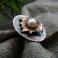 Pierścionki miedziany,okrągły,na palec,naturalna perła