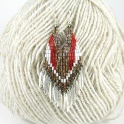 kolczyki indiańskie,etno,boho,folk - Kolczyki - Biżuteria
