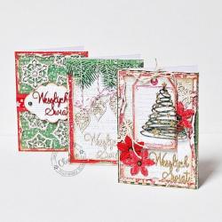 kartka,Boże Narodzenie,zestaw,wesołych świąt - Kartki okolicznościowe - Akcesoria