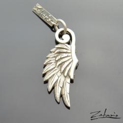 srebrne skrzydło,srebro,rzeźba,robota ręczna - Wisiory - Biżuteria