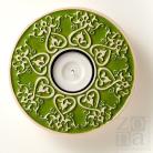Ceramika i szkło lampion,świecznik,ceramiczny,serce,zielony