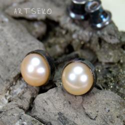 sztyfty,drobne,perły,minimalis,srebrne - Kolczyki - Biżuteria