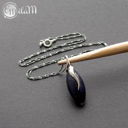 Naszyjnik ze srebra i lapis lazuli - Naszyjniki - Biżuteria