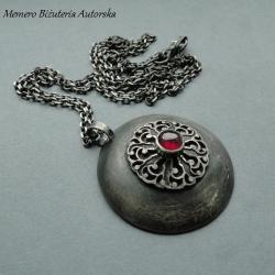 srebro,rubin,koronka,wisior,retro - Wisiory - Biżuteria