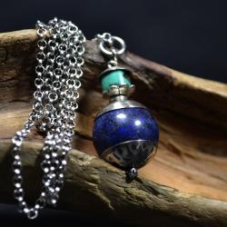 lapis lazuli i turkus,długi naszyjnik - Naszyjniki - Biżuteria