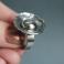 Pierścionki pierścionek srebro unikat faktura topione perła