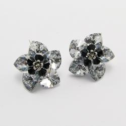 Silver Flowers - plecione kolczyki Swarovski - Kolczyki - Biżuteria