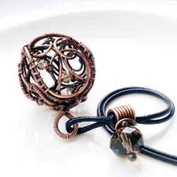 naszyjnik wirewrapping,naszyjnik z kryształem - Naszyjniki - Biżuteria
