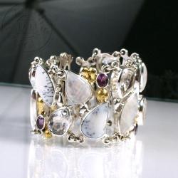 srebrna bransoletka,duża bransoleta,srebro, - Bransoletki - Biżuteria