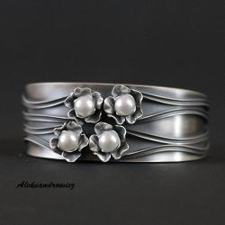 srebro perła - Bransoletki - Biżuteria