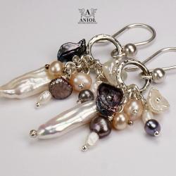 kolczyki,srebro,damska biżuteria,perły naturalne - Kolczyki - Biżuteria