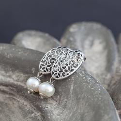 srebro,perły,kolczyki,sztyfty - Kolczyki - Biżuteria