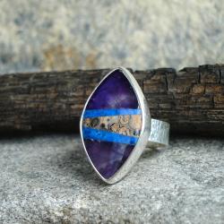 mozaikowy pierścionek,fioletowy - Pierścionki - Biżuteria
