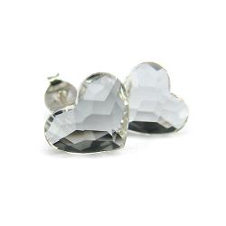 Srebrne kolczyki serca Swarovski Crystal - Kolczyki - Biżuteria