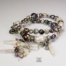 kolczyki,bransoleta,bizuteria z pereł - Komplety - Biżuteria