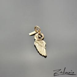 wisior,brąz,srebro skrzydło,anioł,handmade,zahario - Wisiory - Biżuteria