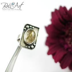 pierścionek z kwarcem,geometryczny,elegancki, - Pierścionki - Biżuteria