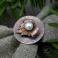 Pierścionki miedziany,okrągły,na palec,naturalna perła