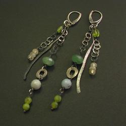 kolczyki,delikatne,zielone, - Kolczyki - Biżuteria