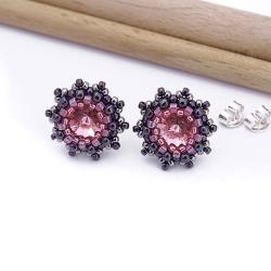 miniaturowe,mini,skrzące,sztyfty,gwiazdki,różowy - Kolczyki - Biżuteria