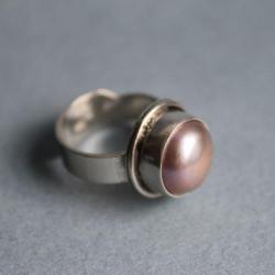 pierścionek srebro 925 perła klasyka minimalizm - Pierścionki - Biżuteria