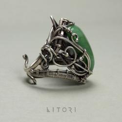 pierścionek,zielony,duży,okazały,litori - Pierścionki - Biżuteria