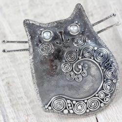 Broszka kot - Broszki - Biżuteria
