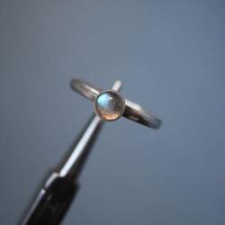 pierścionek srebro minimalizm labradoryt - Pierścionki - Biżuteria