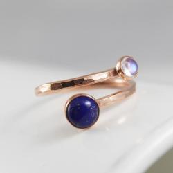 pierścionek,delikatny,lapis lazuli,granatowy - Pierścionki - Biżuteria