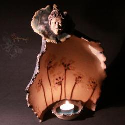 rzeżba,unikat,ceramika,rękodzieło,lampion,natura - Ceramika i szkło - Wyposażenie wnętrz